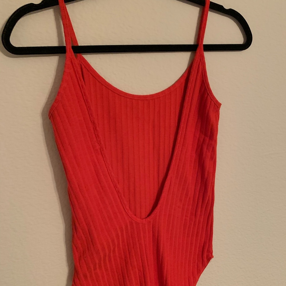 ZARA Low Cut Red Bodysuit